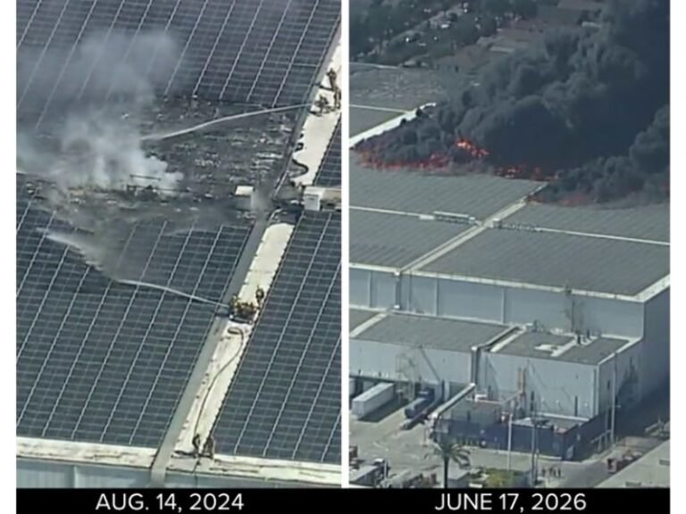 Boyle Heights, Los Angeles Building With Solar Panel Roof Catches Fire for the Second Time in Two Years, First Blaze Occurred in August 2024 on S. Los Palos Street